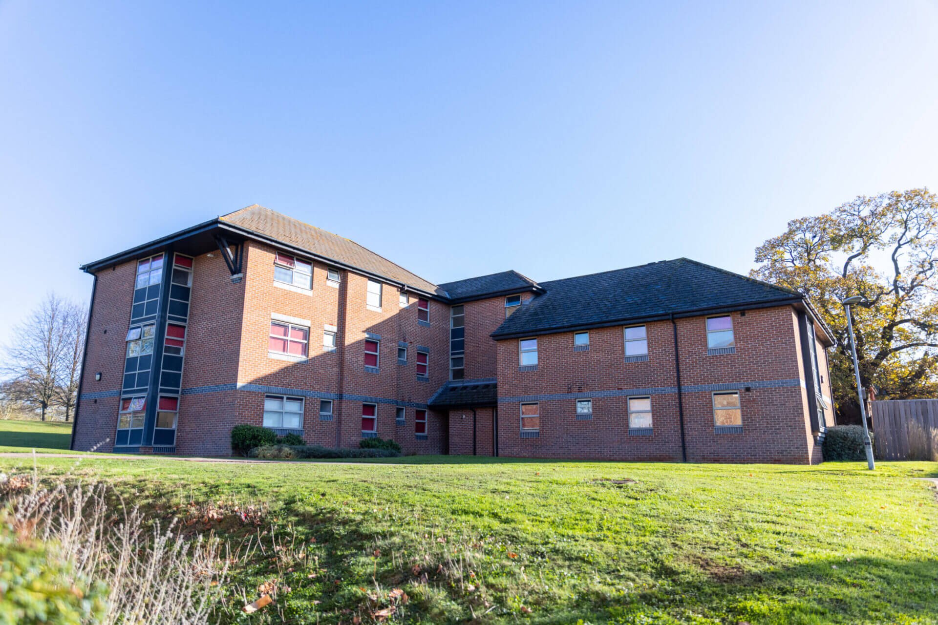 Banner image - An image of an accommodation building on the Colchester campus